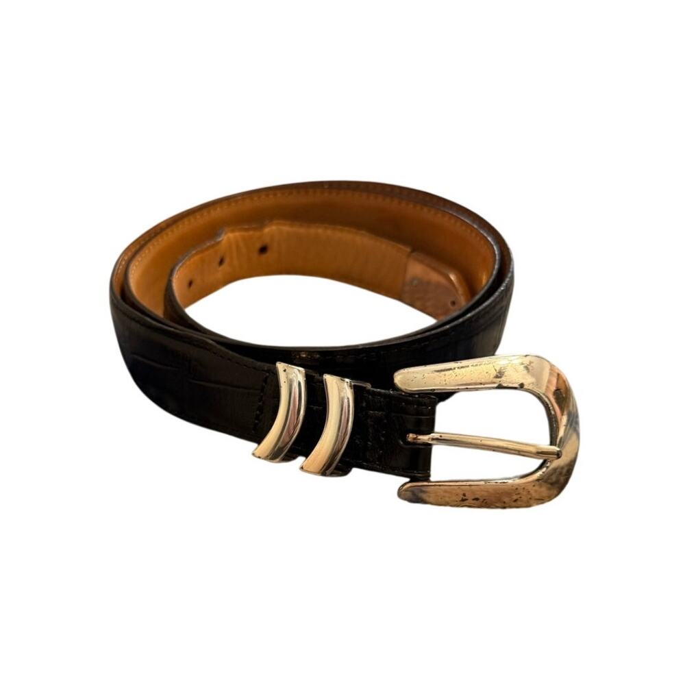 ONYX by Brighton Catera Taper Belt - Black Genuine Leather Belt - Made in USA